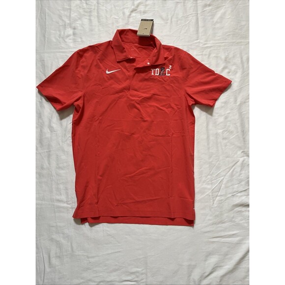 Nike Dri Fit Snap Placket Mens Size Medium Nike Polo Shirt Salmon Liberty Lions - Picture 1 of 11